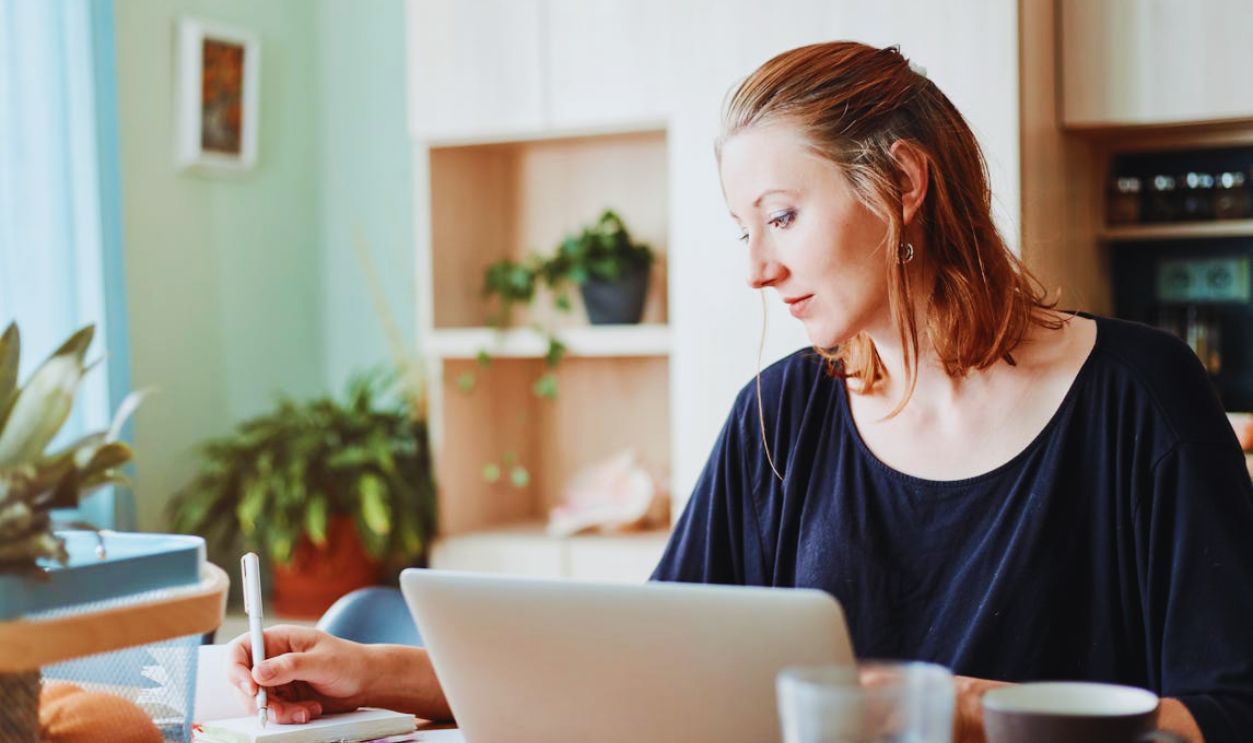 A Woman in Front of a Laptop