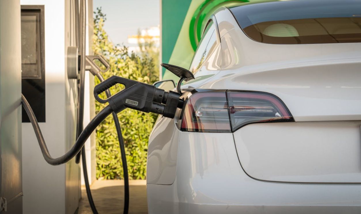 Tesla Charging at Station