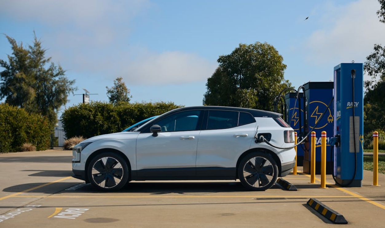 Electric Car Charging at Station in Australia