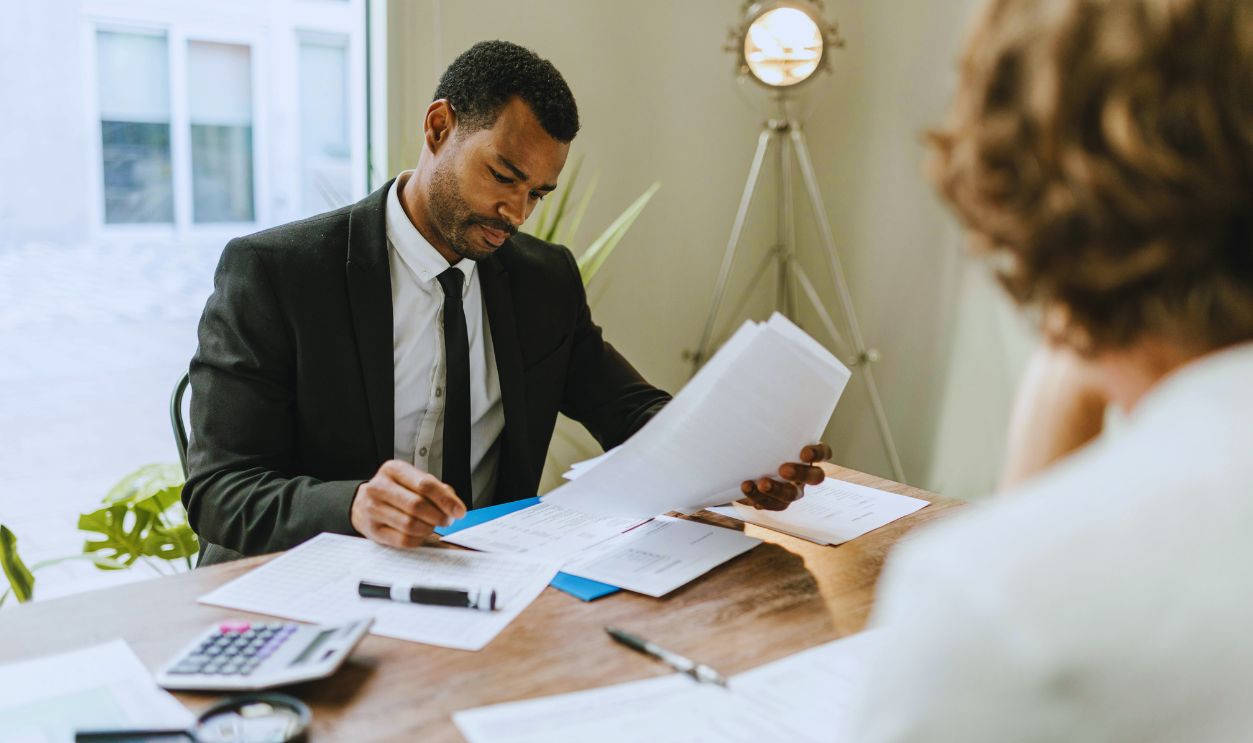 Professional Man looking at Papers