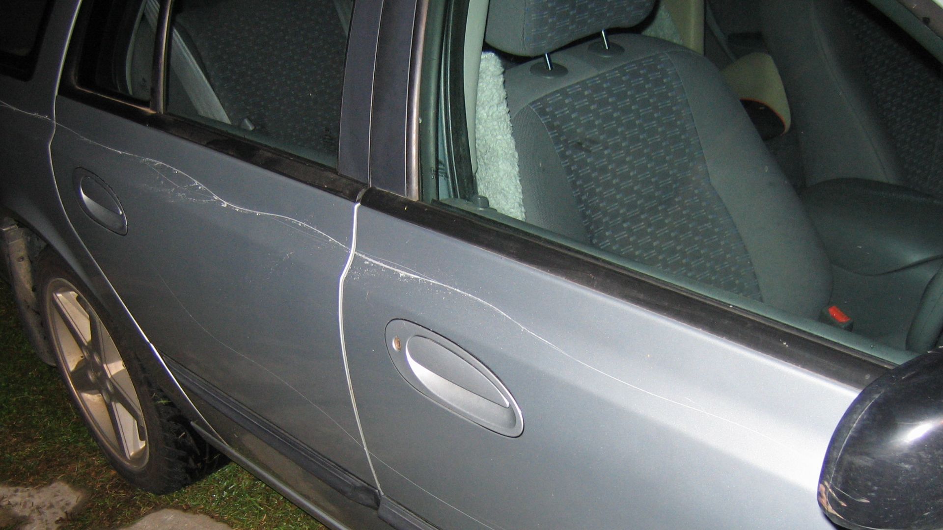 Side of a car that has been