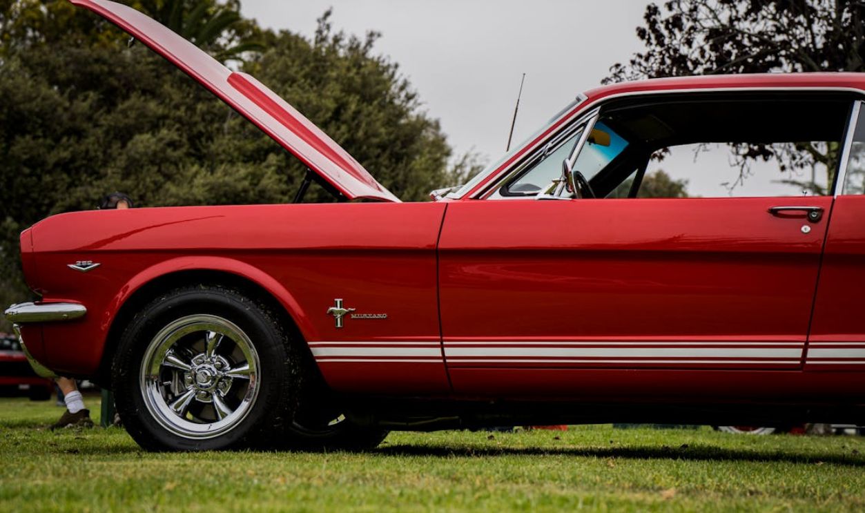 Vintage Ford Mustang in a Car Show