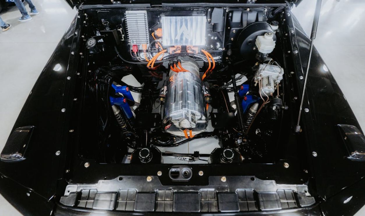 Electric Car Engine Compartment High-Resolution