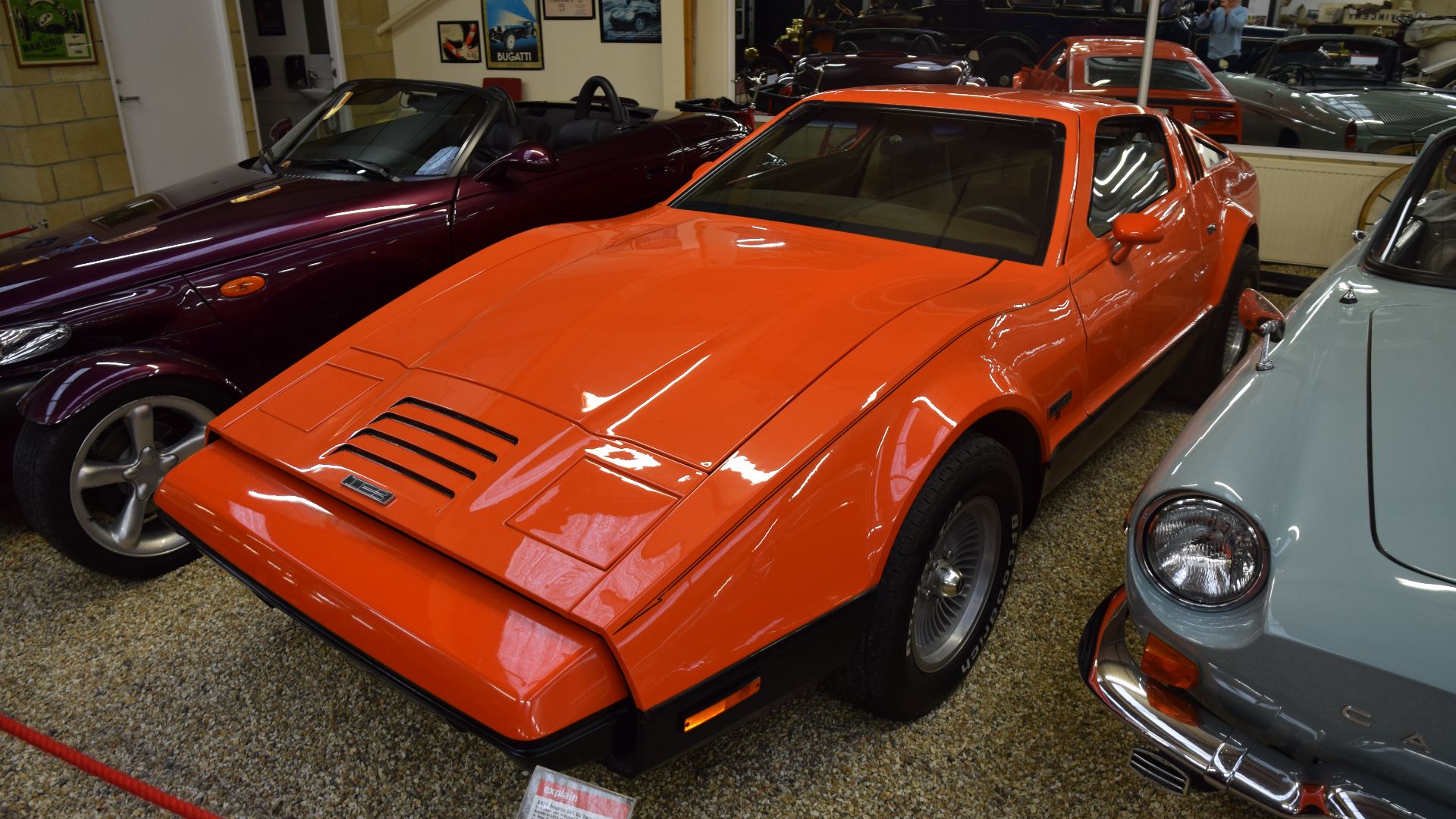 1975 Bricklin SV1 Gullwing at the Haynes International Motor Museum, Sparkford, 8 May 2017.