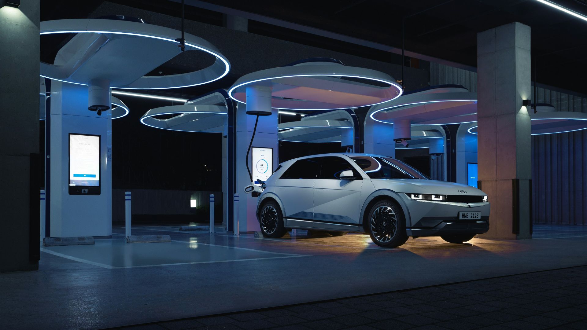 a car is parked in front of a building