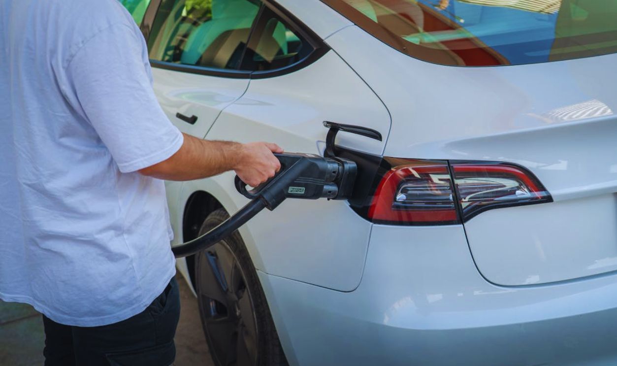 Charging an Electric Car at a Station