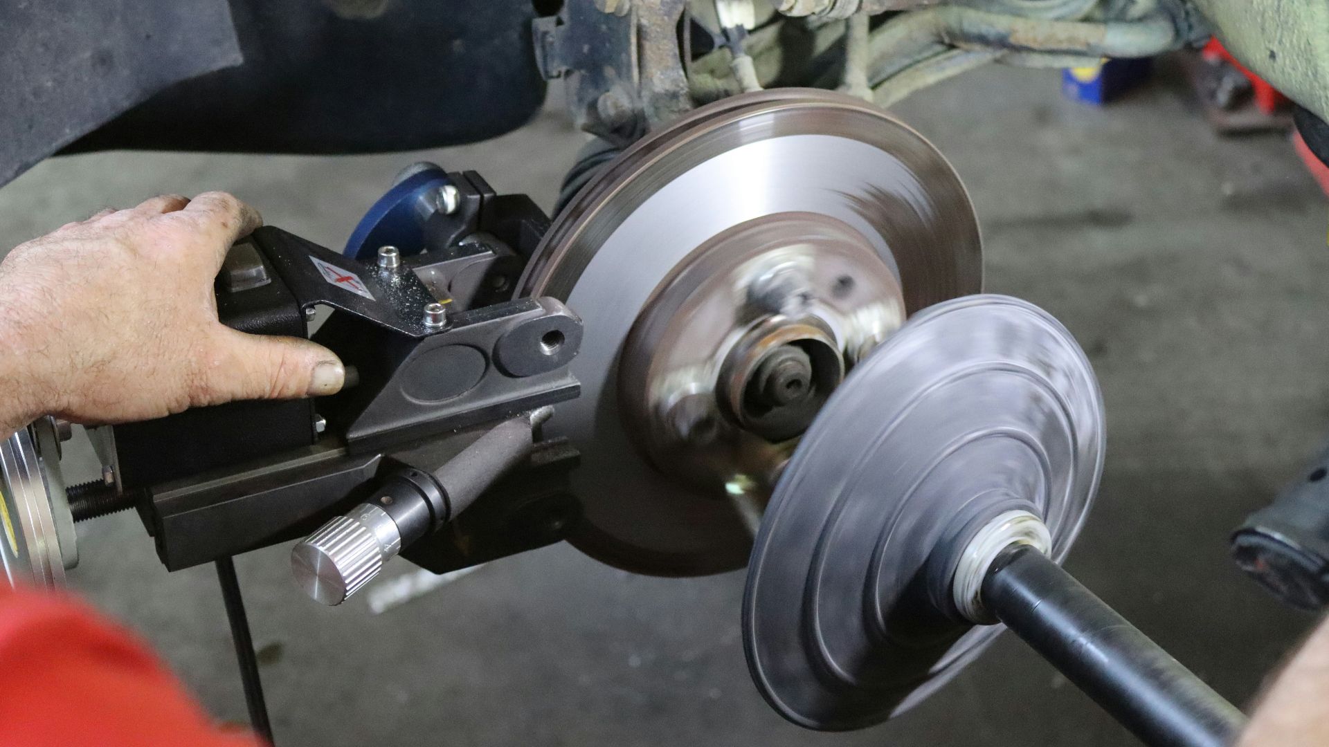 a person holding a tool