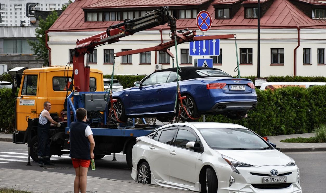 A Car Being Towed Away