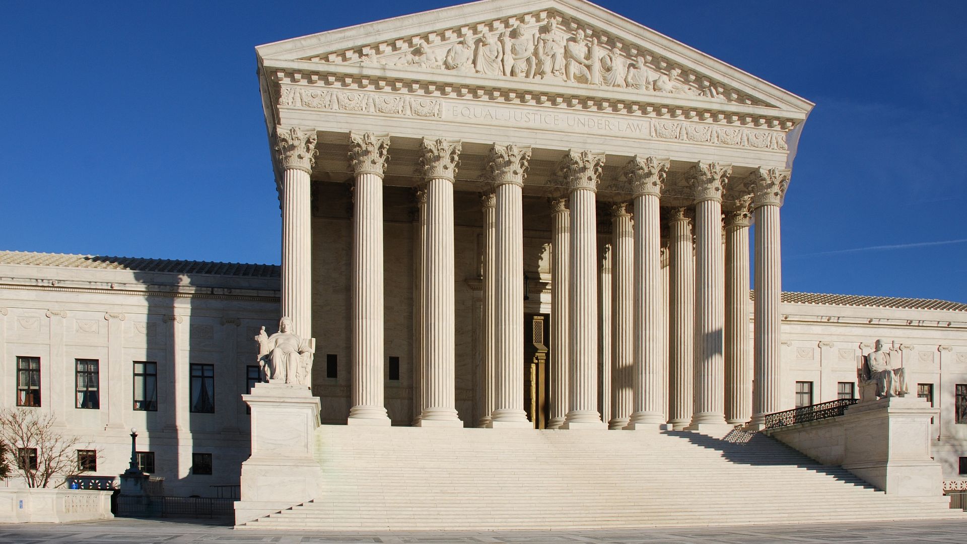 United States Supreme Court building in Washington D.C., USA. Front facade.