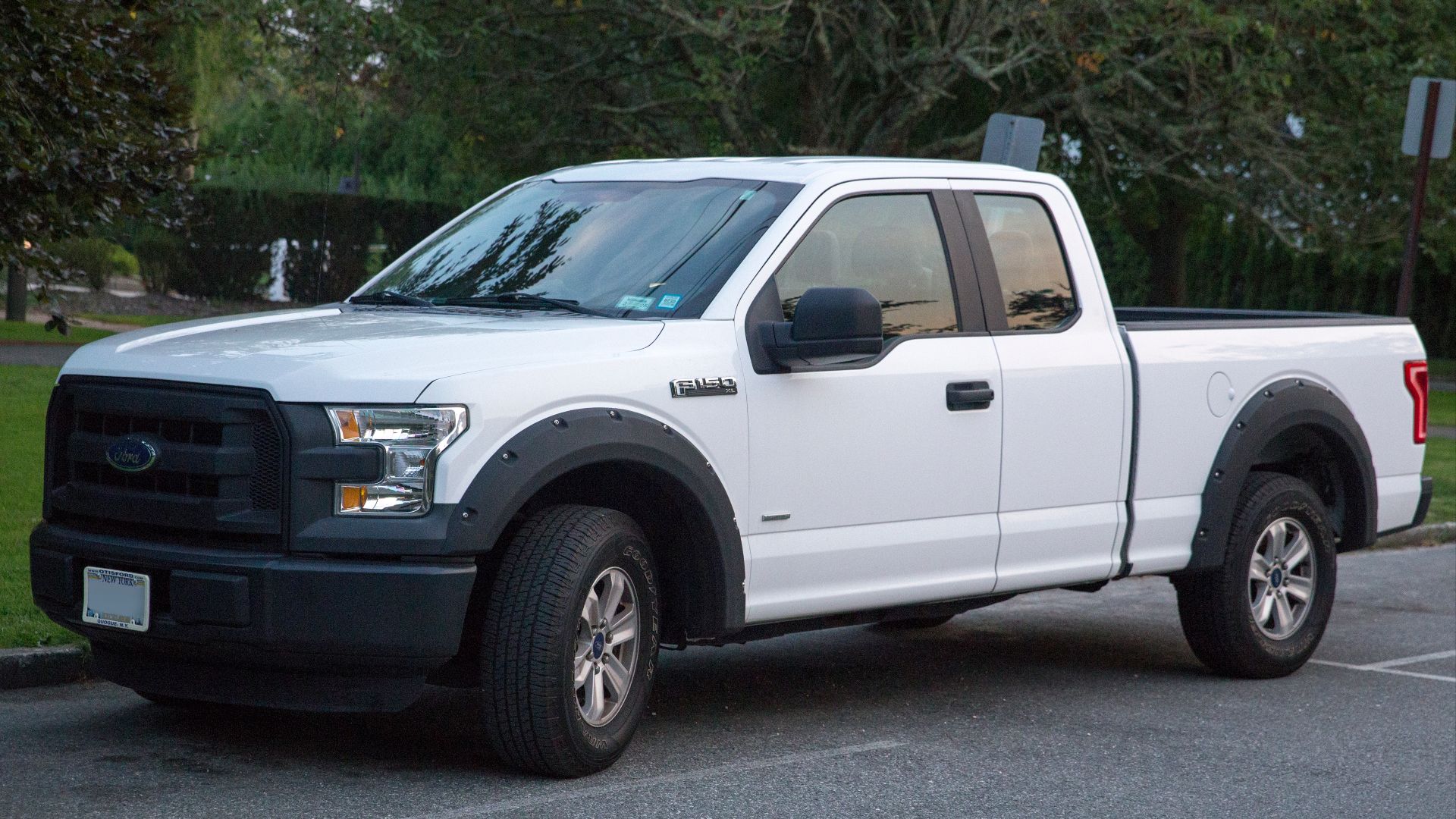 A 2015 Ford F-150 XL EcoBoost in Oxford White.