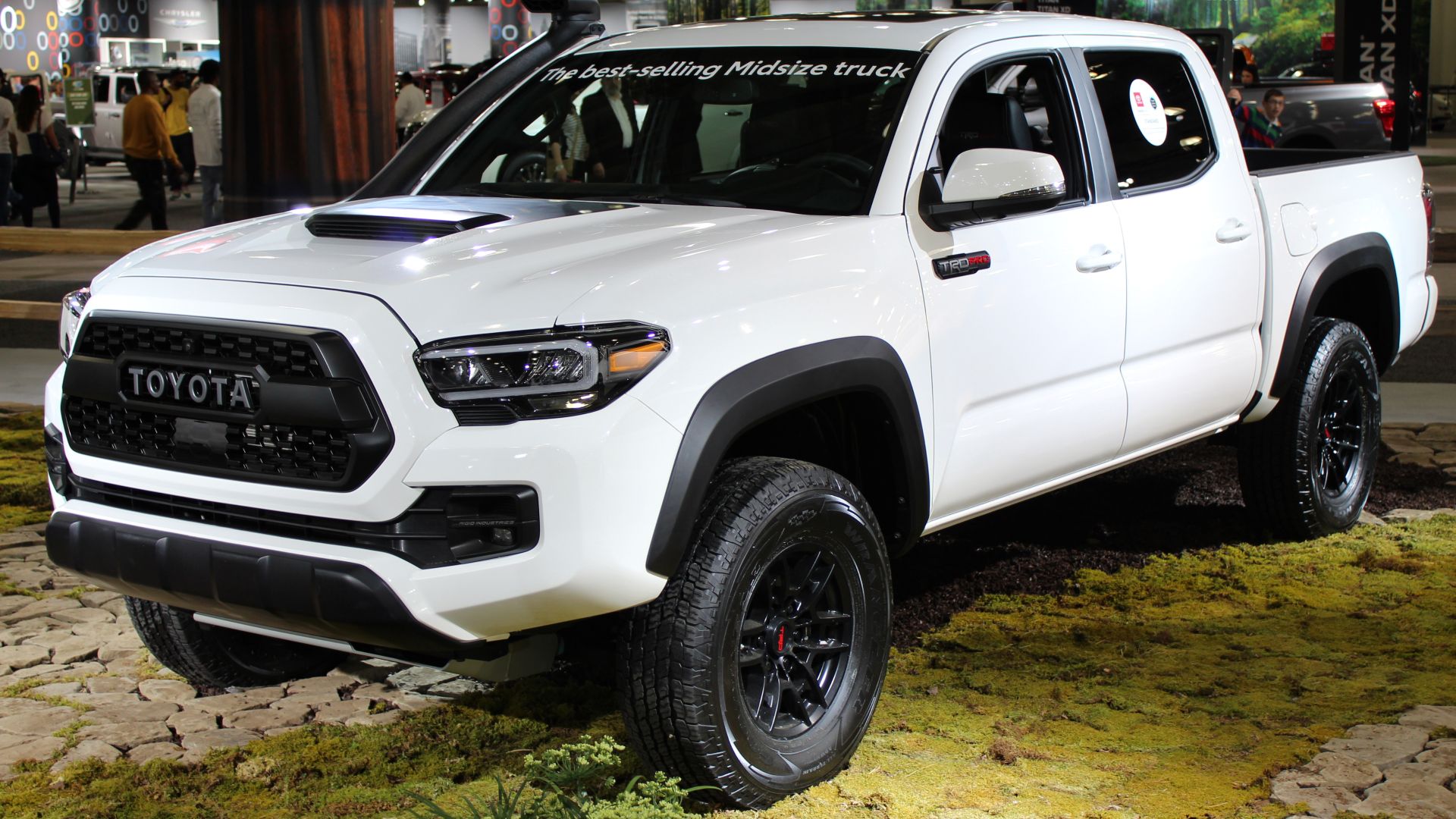 A 2020 Toyota Tacoma TRD Pro photographed during the 2019 New York International Auto Show, in Hudson Yards, Manhattan, NYC