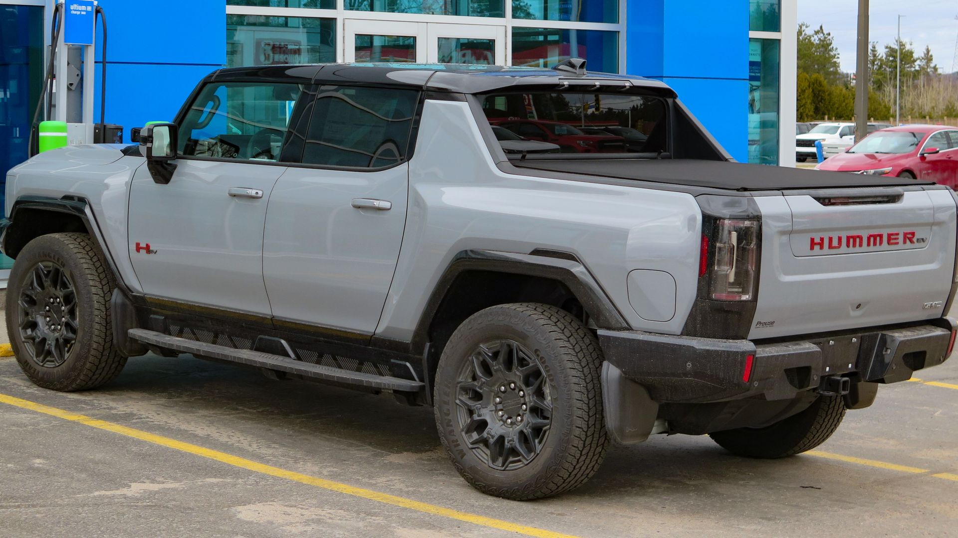 2024 GMC Hummer EV Pickup 2X 4WD Sport Package photographed in Sault Ste. Marie, Ontario, Canada.