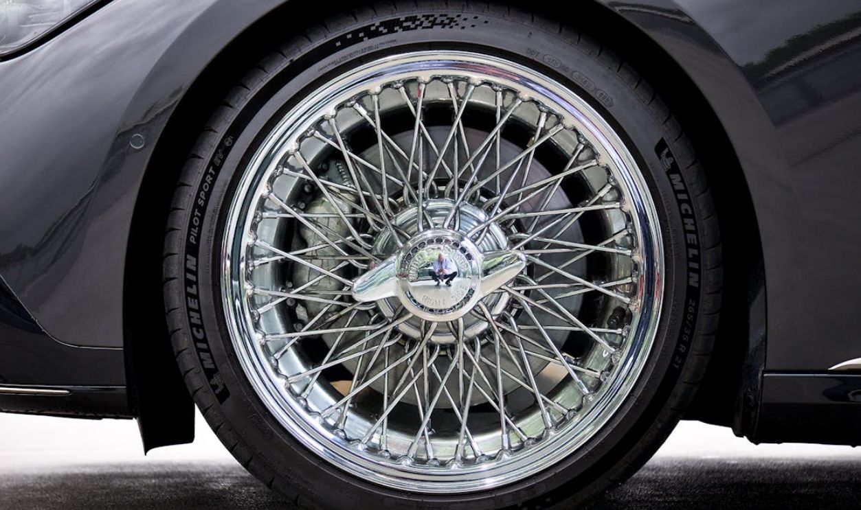 Close-up of Luxury Car Wheel with Spokes