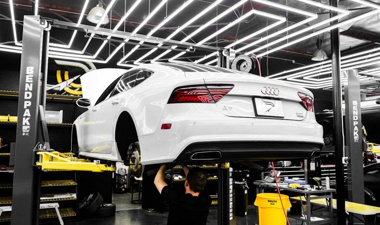 Car in an Auto Repair Garage