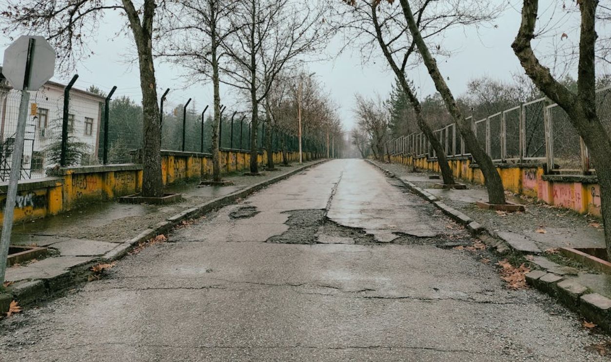 Damaged Asphalt Road