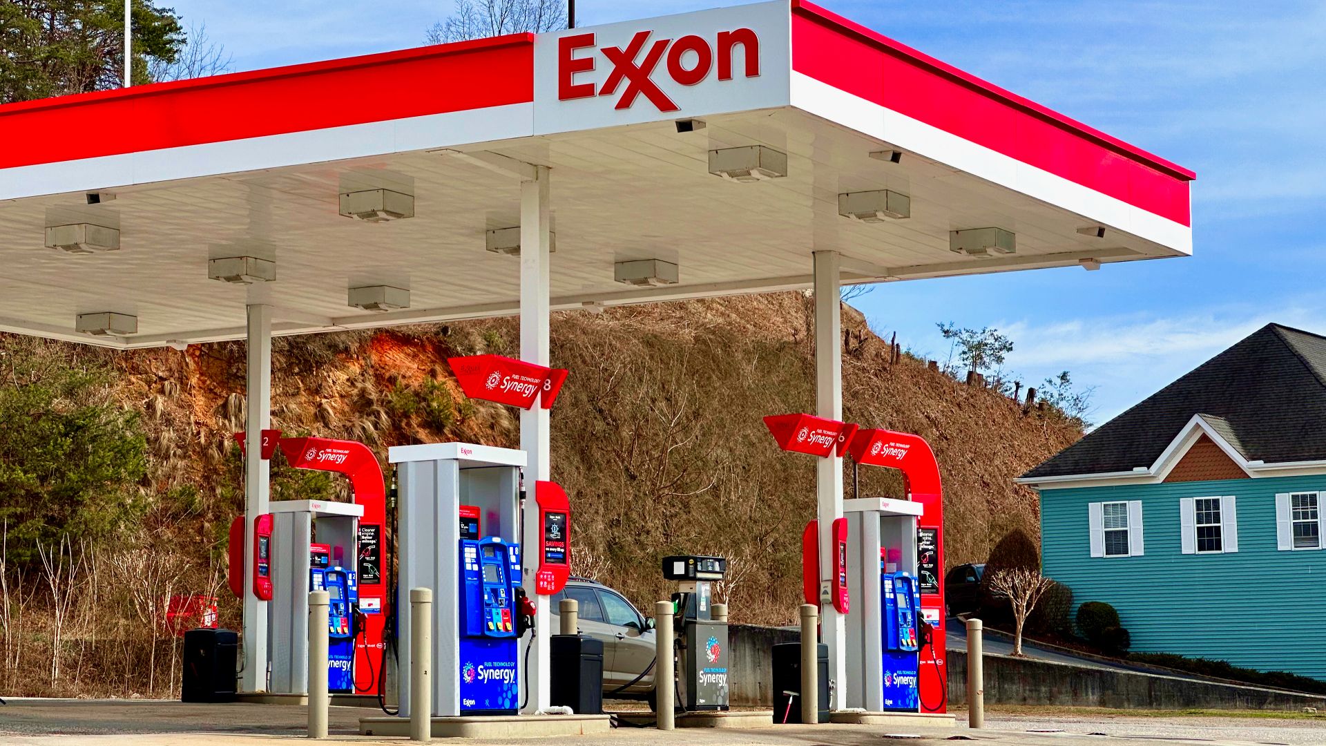 An ExxonMobil gas station in Hiawassee, Georgia