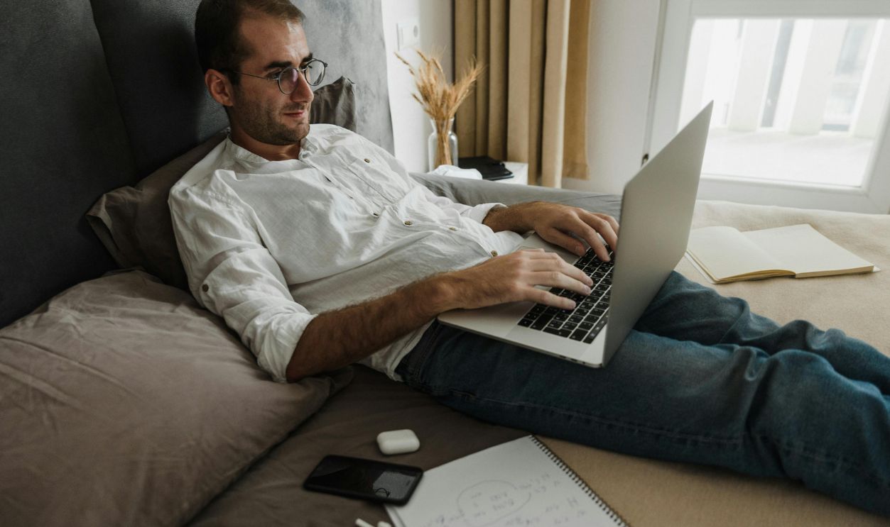 A Male Freelancer Working at Home