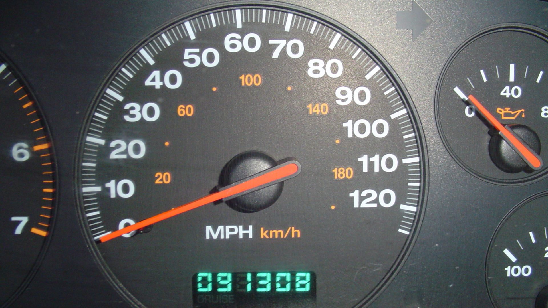 LCD Digital Odometer Blue Display from 2000 Jeep Grand Cherokee Laredo.