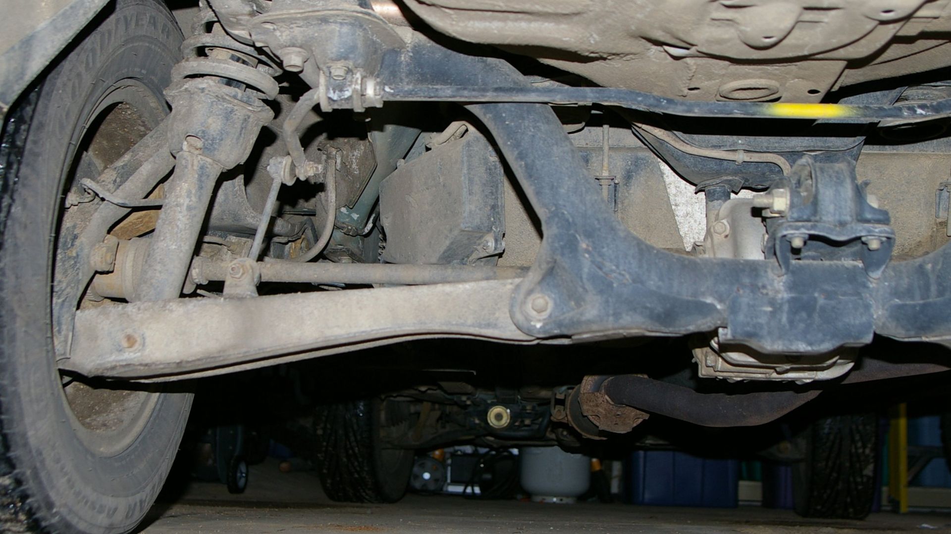 The independent rear suspension in an AWD car, the Honda CRV.