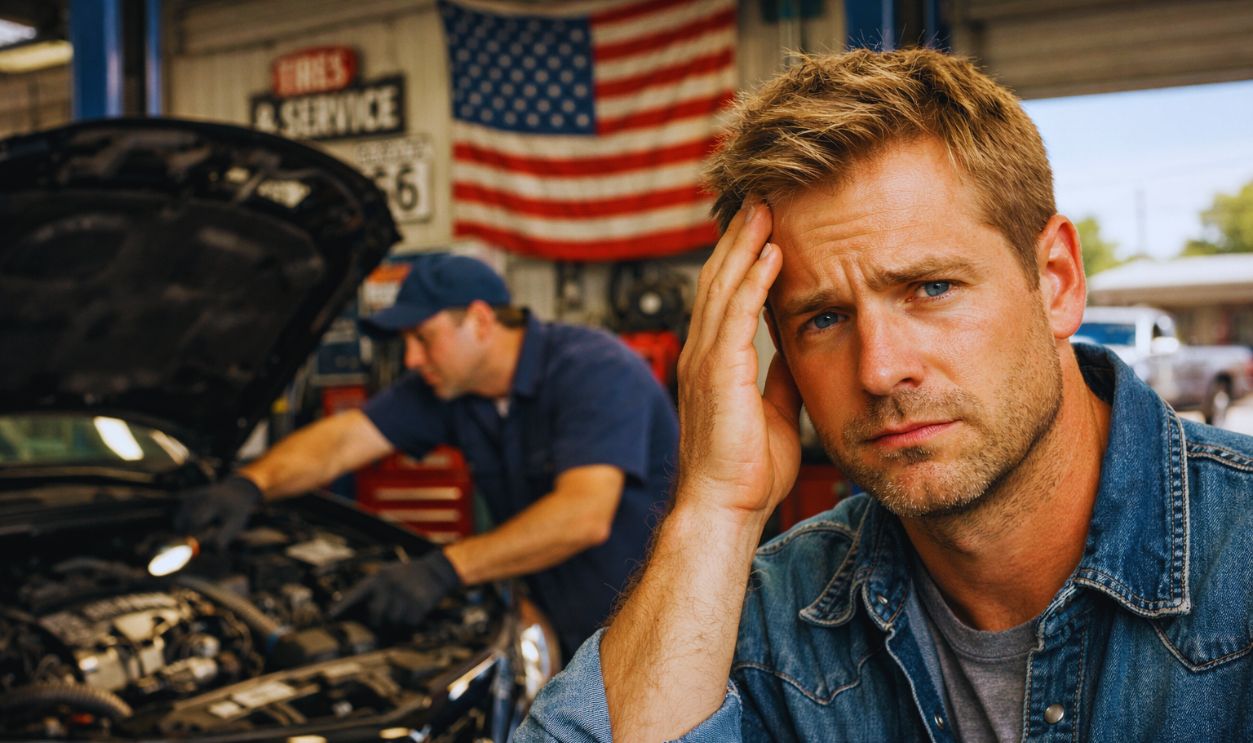 Mechanic, man worried