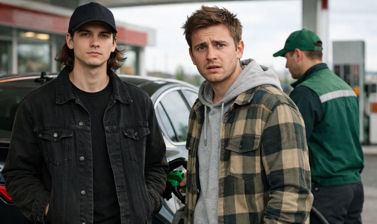 Uncertain Moment At The Gas Station