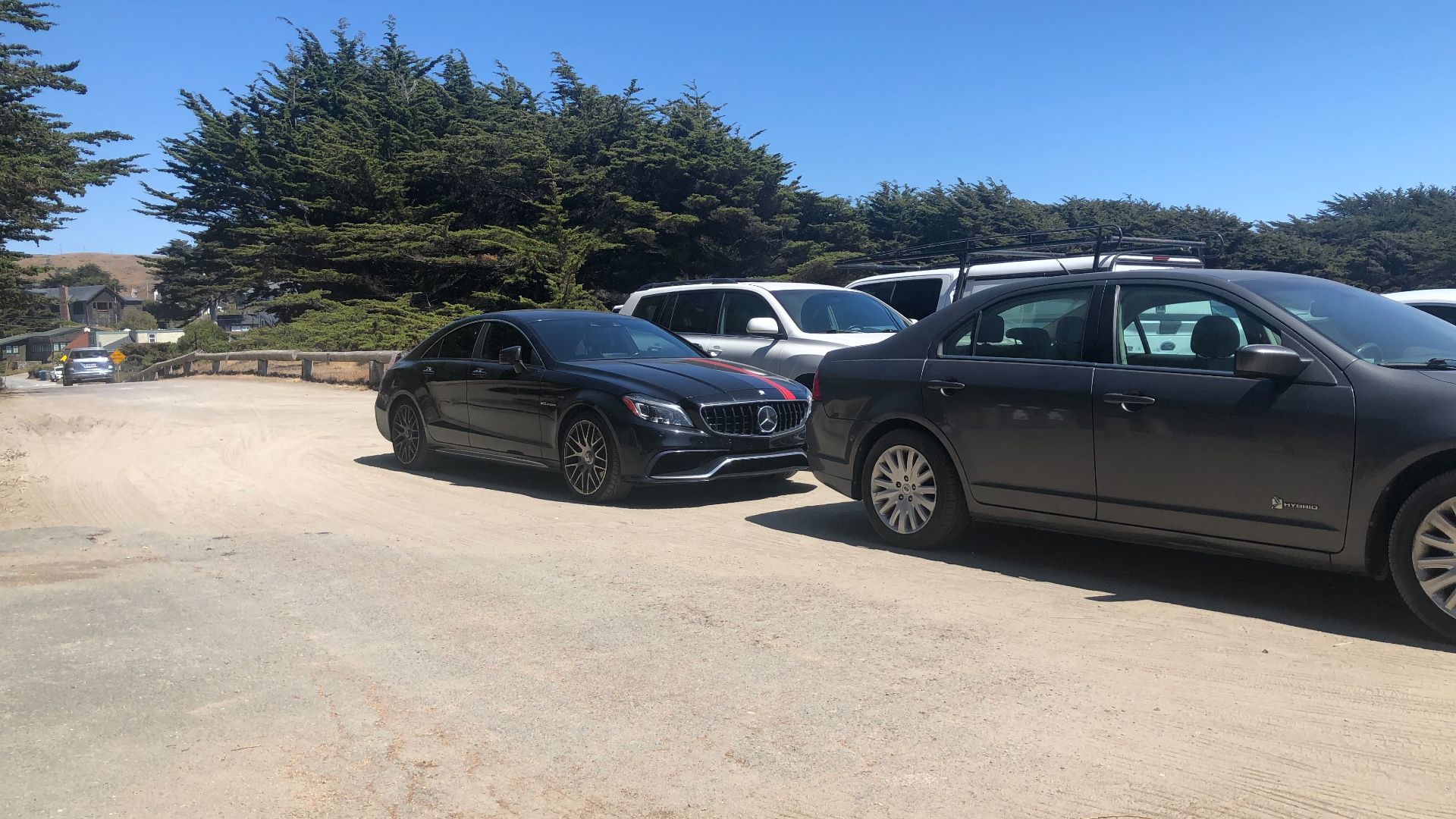 Various cars at parking lot in California