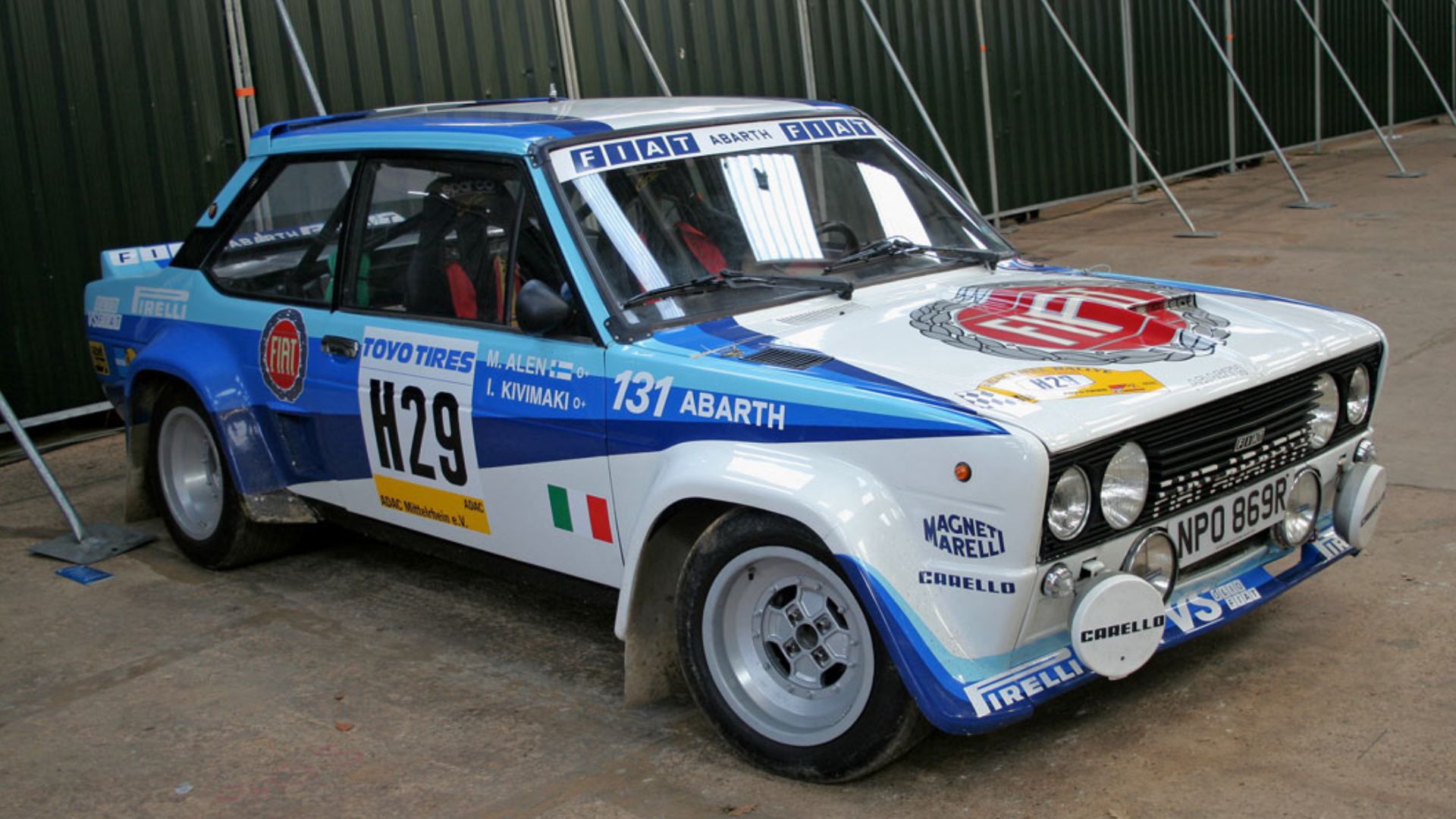 Fiat 131 Abarth at 2006 International Historic Motorsport Show. Stoneleigh Park Coventry