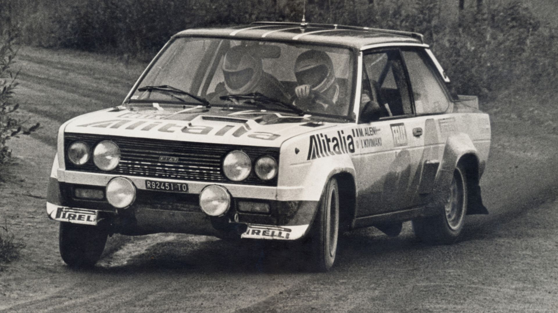 Markku Alén drives a Fiat 131 Abarth at the 1978 1000 Lakes Rally (Rally Finland).