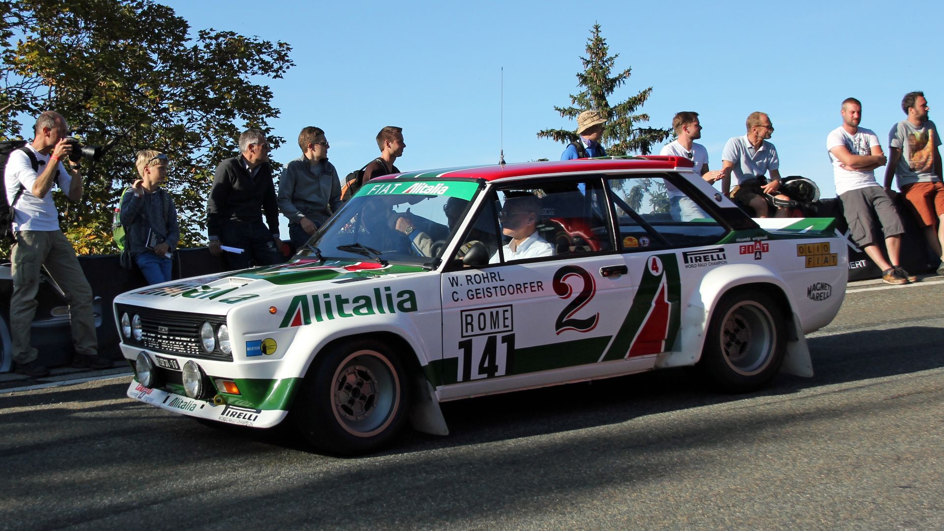 Walter Röhrls Fiat 131 Abarth in Alitalia-Lackierung - eingesetzt in der Rallye-WM 1978-1979