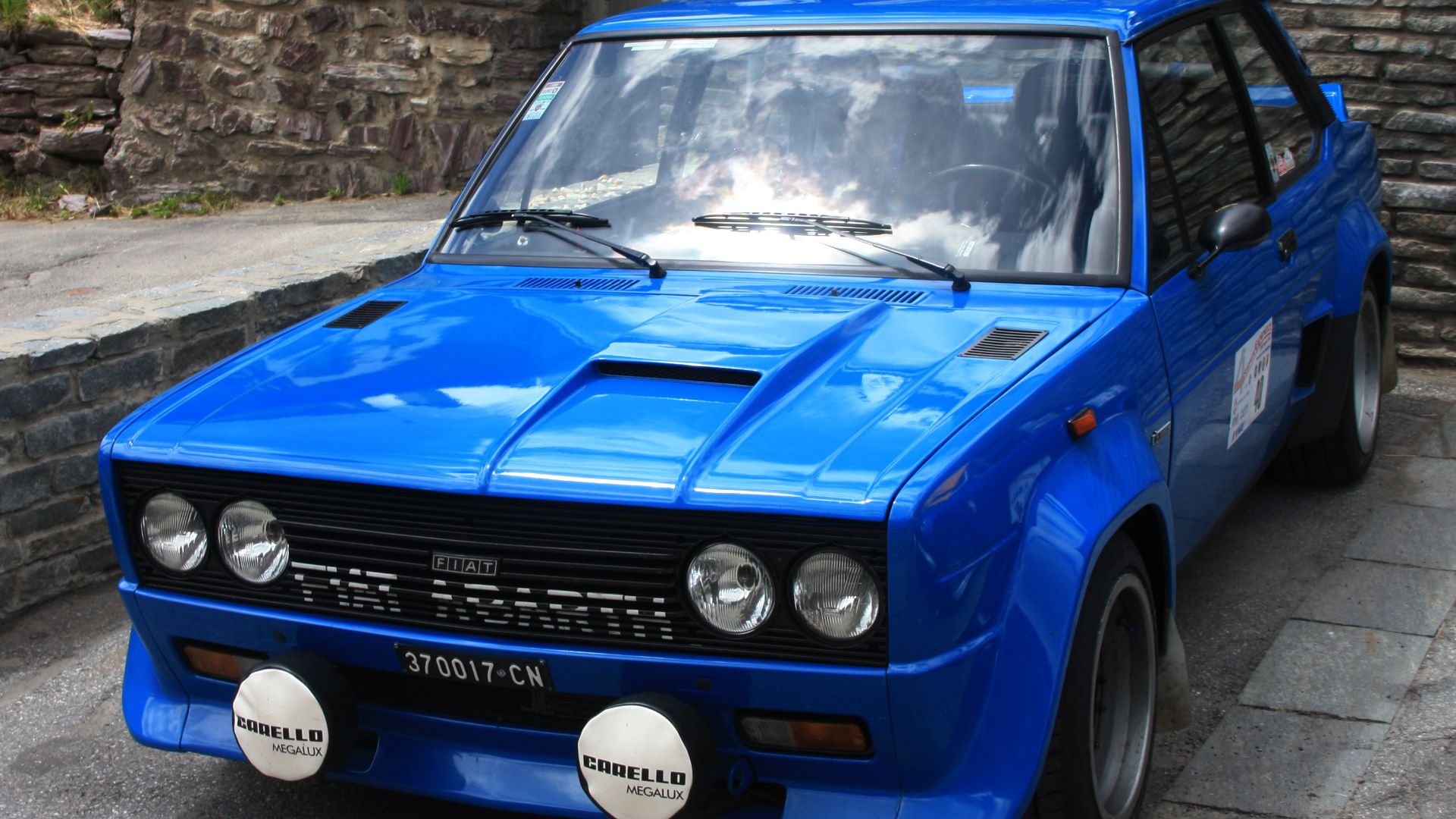 1976 Fiat 131 Abarth at the 4th Cesana-Sestriere Experience, 13 July 2014.