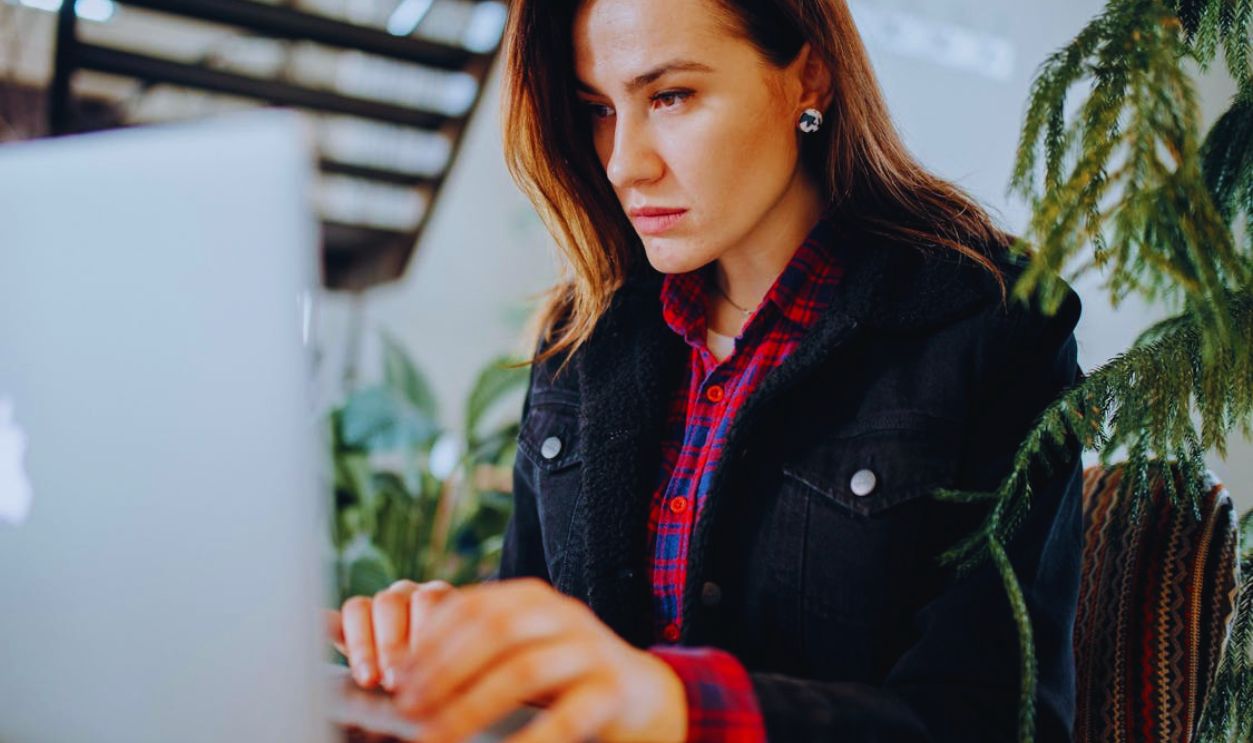 A Woman Using a Laptop