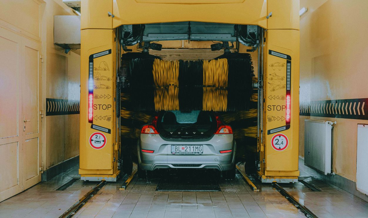 Car Being Washed in a Car Wash