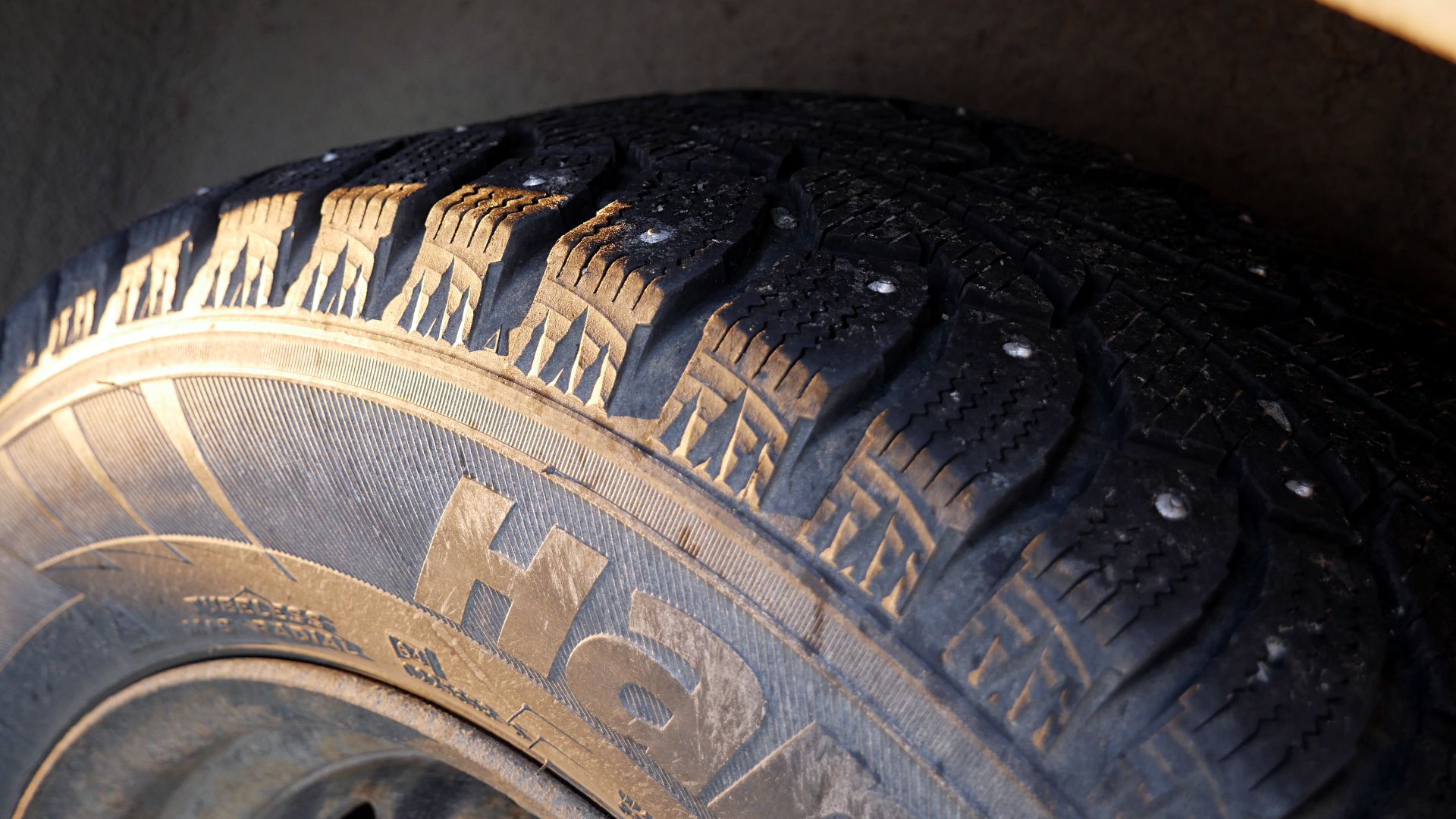Hankook studded snow tire.