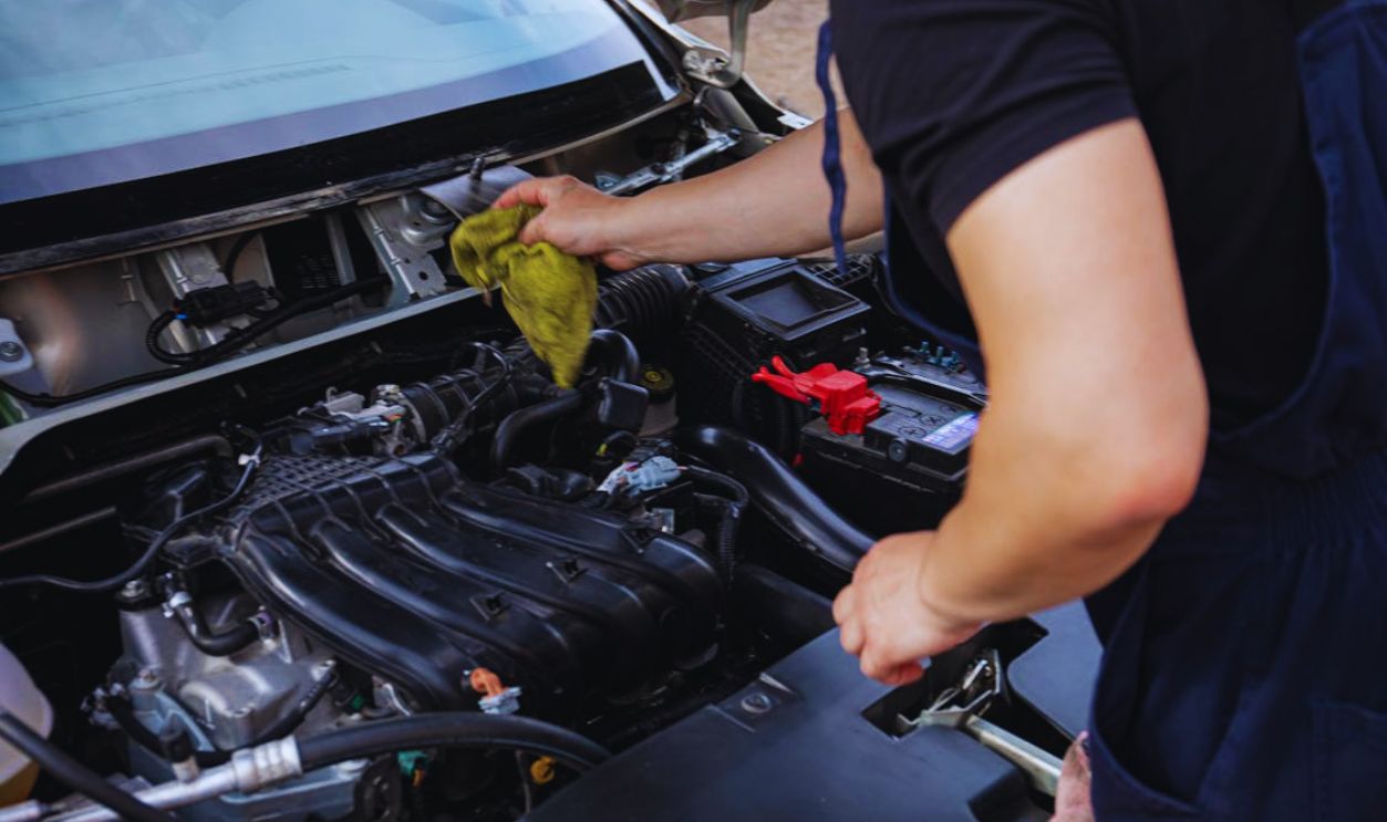 Mechanic Holding a Dirty Rag