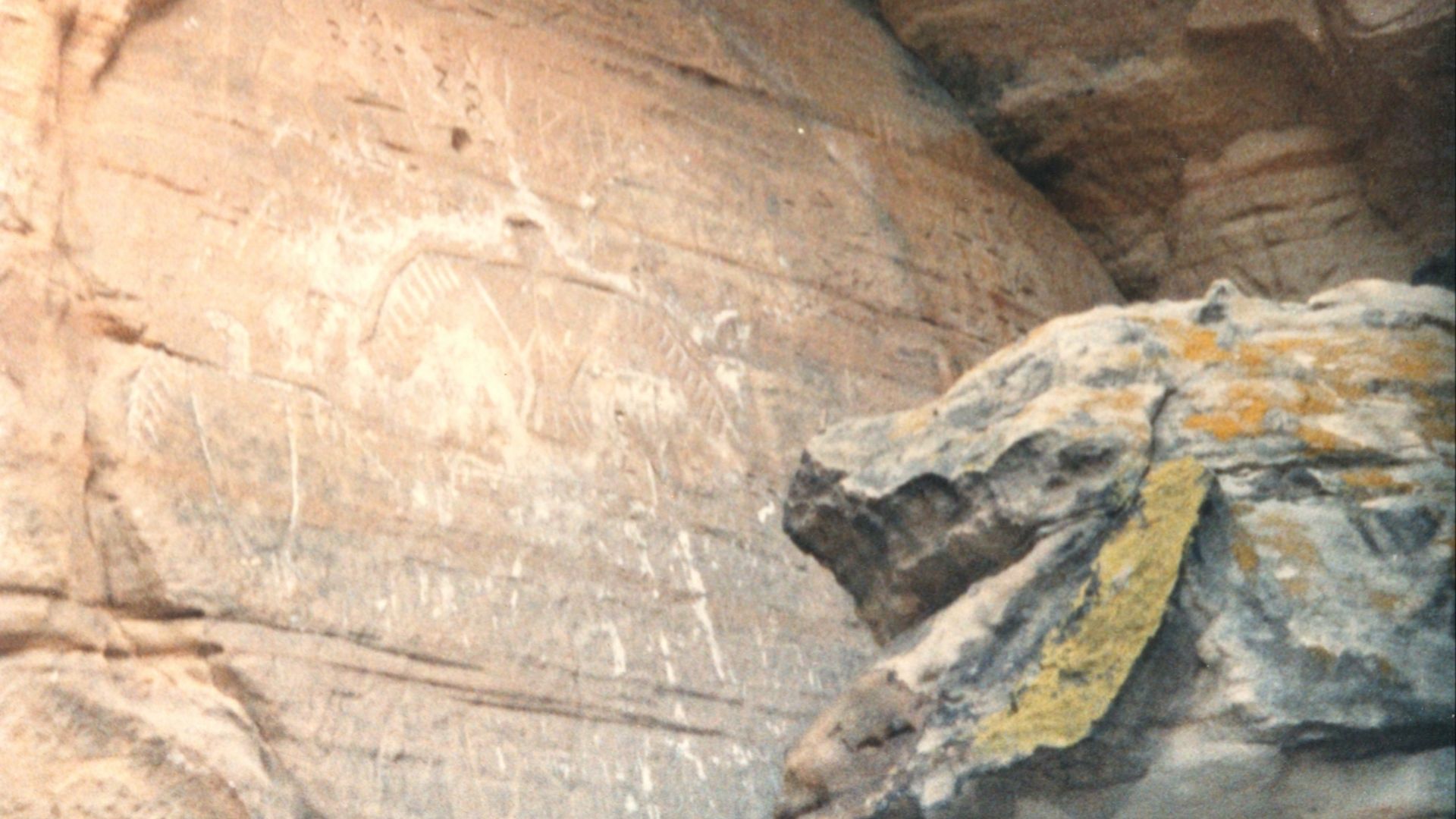 ThunderBird Rock Carved Petroglyph in West Central Wisconsin