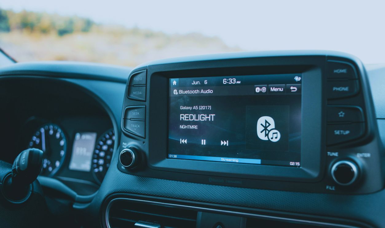 Close-up of a Radio in a Car