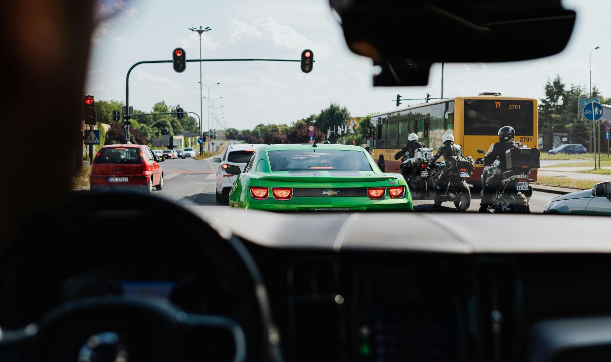 Photo of the Road from inside the Car