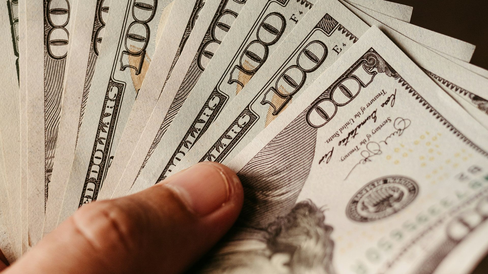 a person holding a bunch of money in their hand