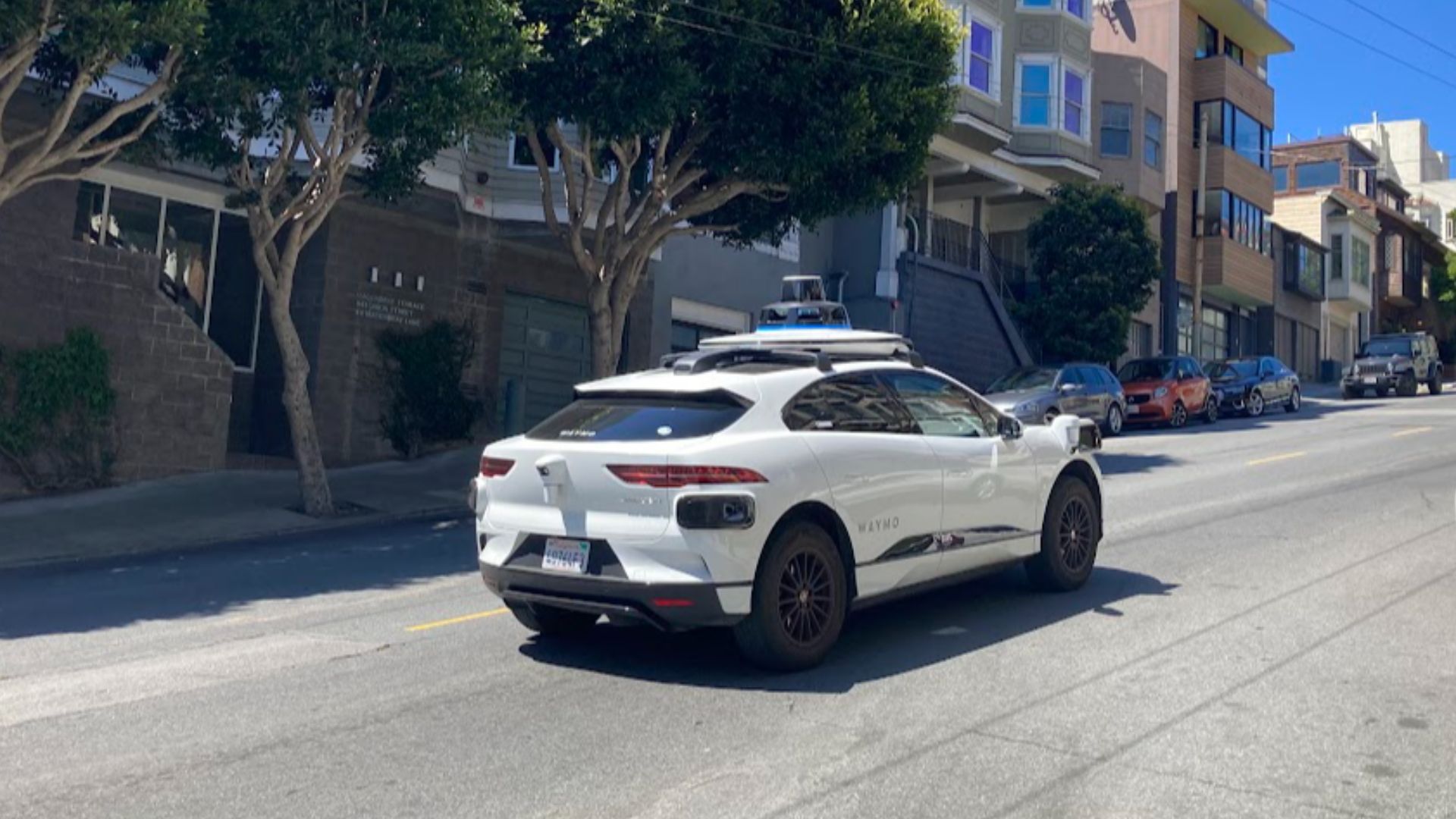 A Waymo autonomous vehicle driving in San Francisco, California
