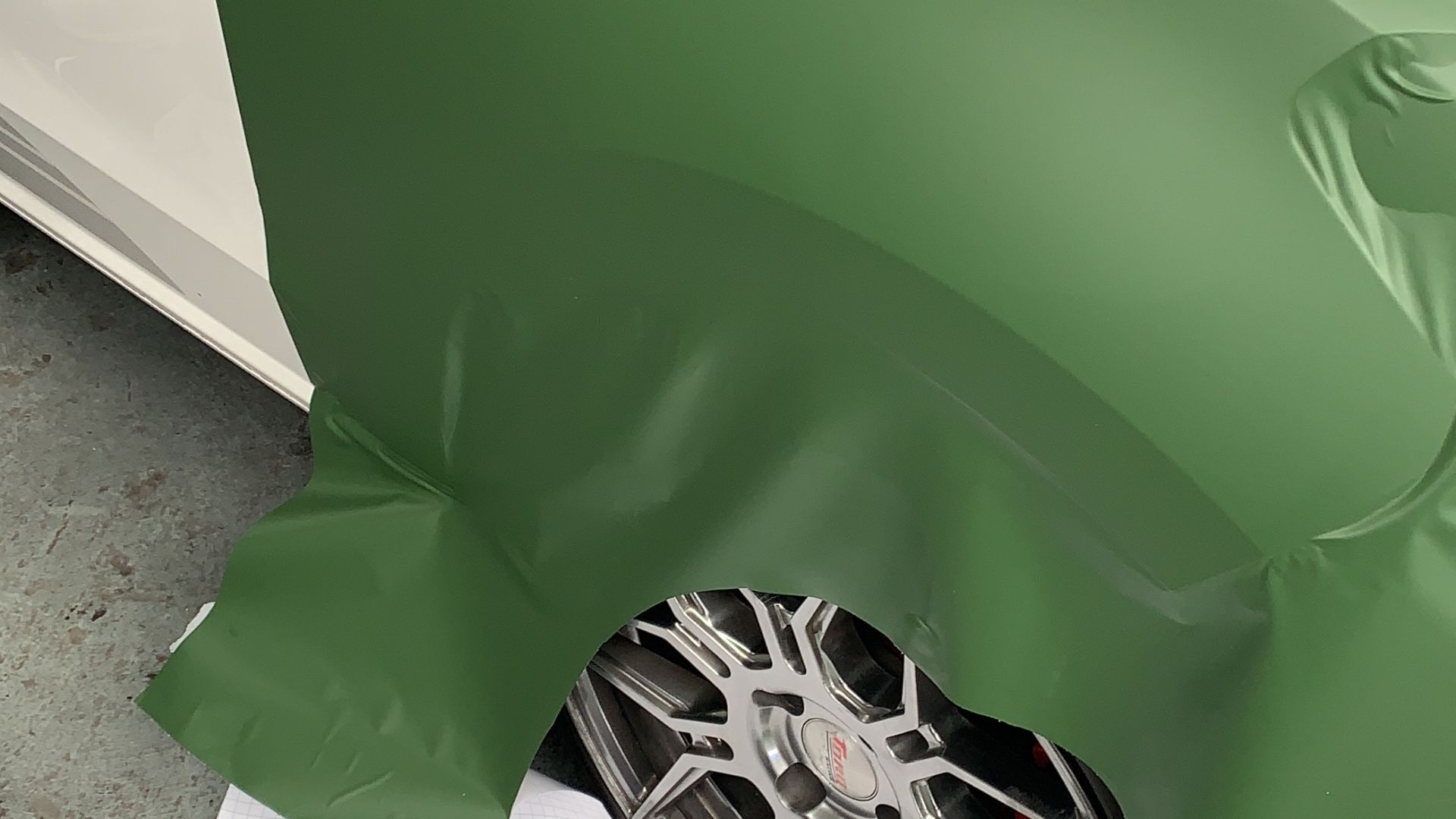 A wrap is installed on the vehicle.