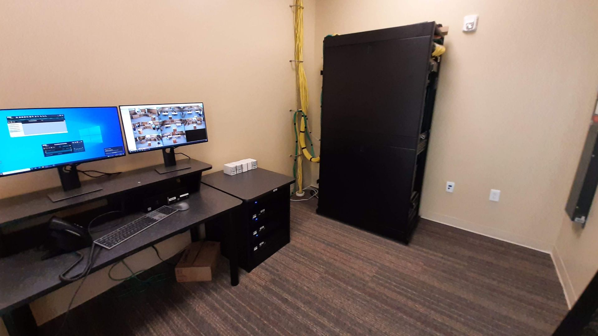 Full room view of the place where CCTV monitors are kept.