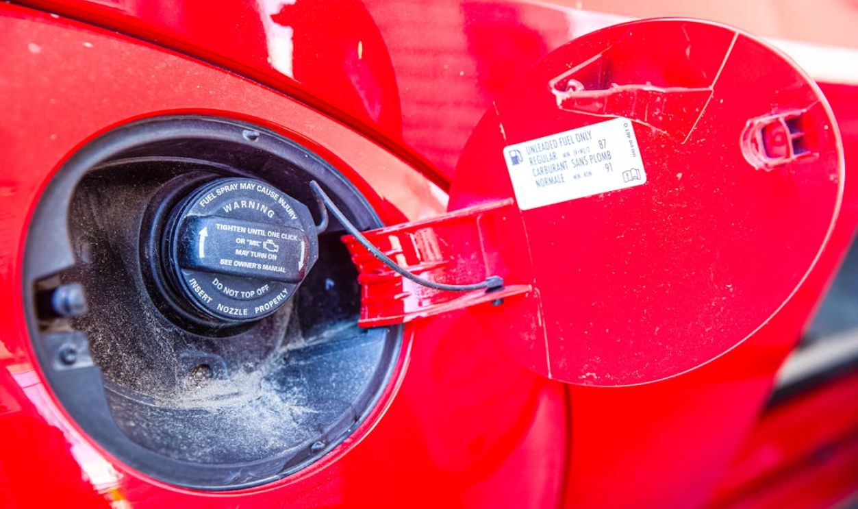 Fuel Tank of a Red Car