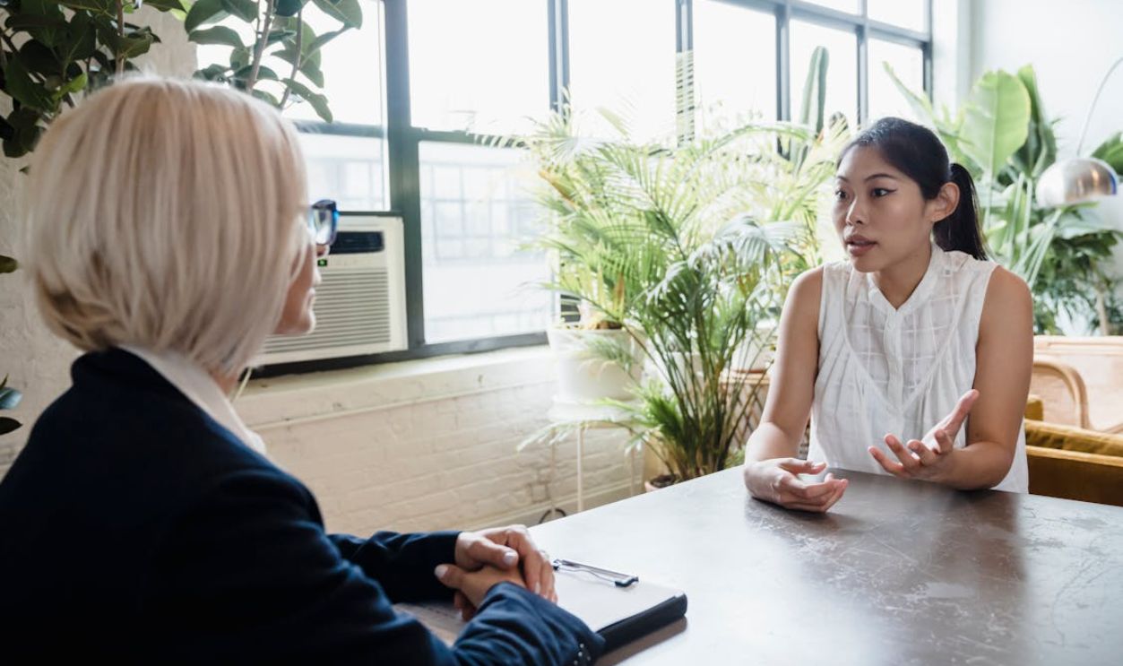 Woman Talking with Therapist