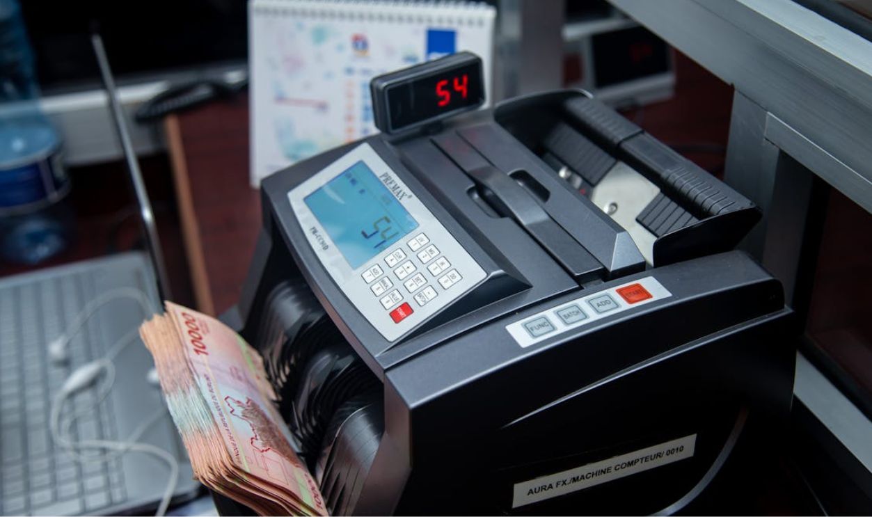 Cash Machine in a Bank