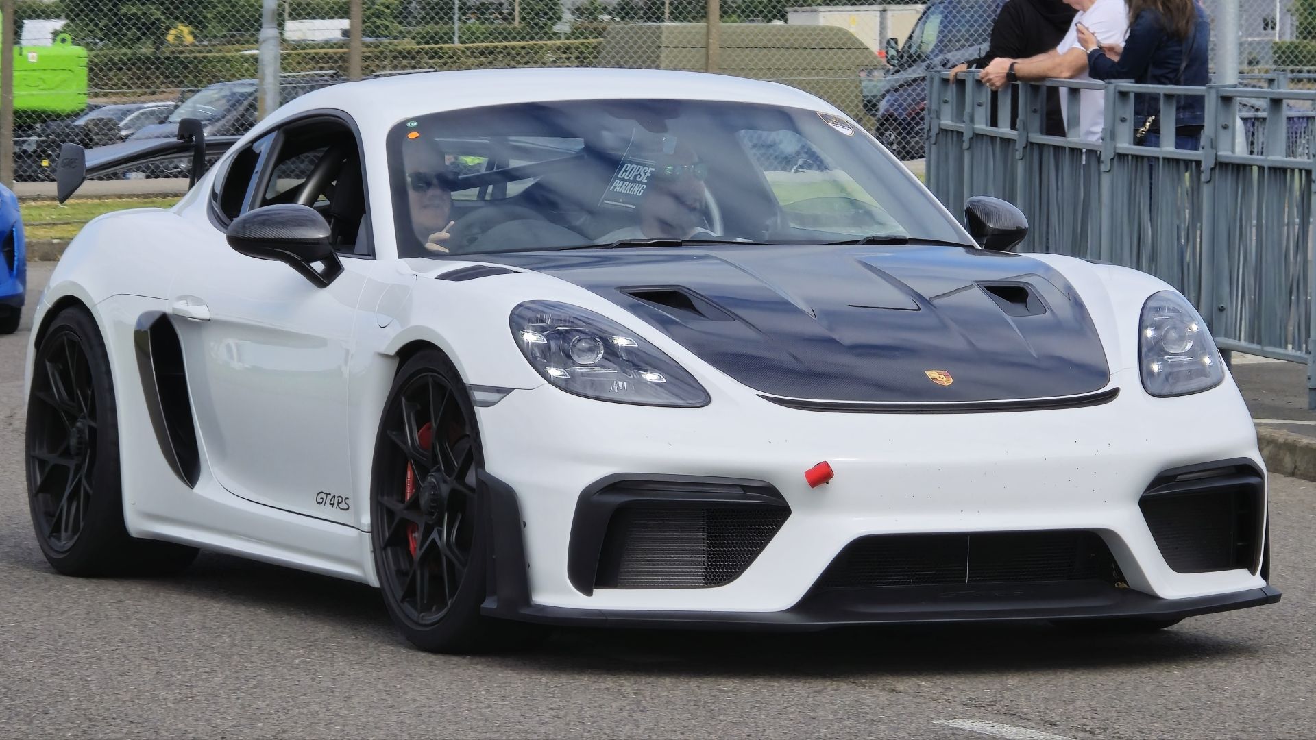 A Porsche 718 Cayman GT4 RS taken at SCD Secret Meet 2024.