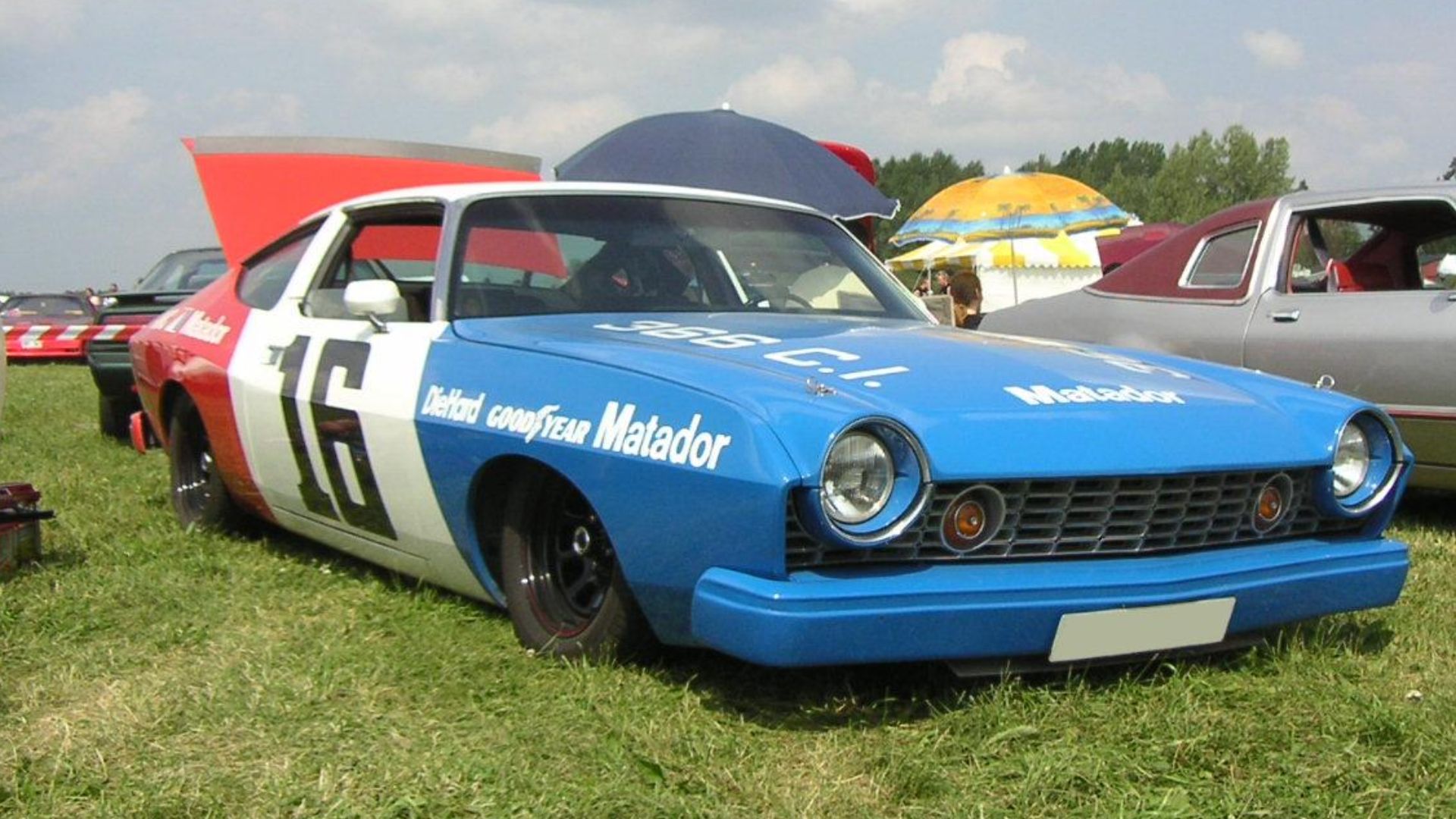 AMC Matador Coupé, built 1974–78. The grille indicates this car as a 1974–75 model. Picture taken at Power Big Meet 2006 in Västerås, Sweden.