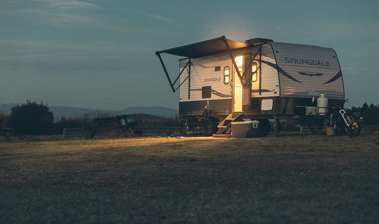 Travel Trailer Camping on Vancouver Island, BC.
