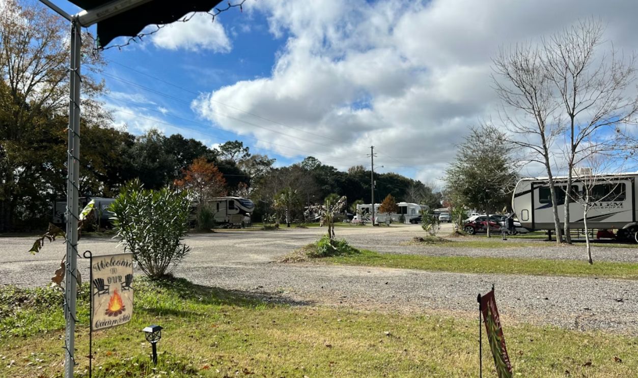 an rv park with a lot of parked rvs