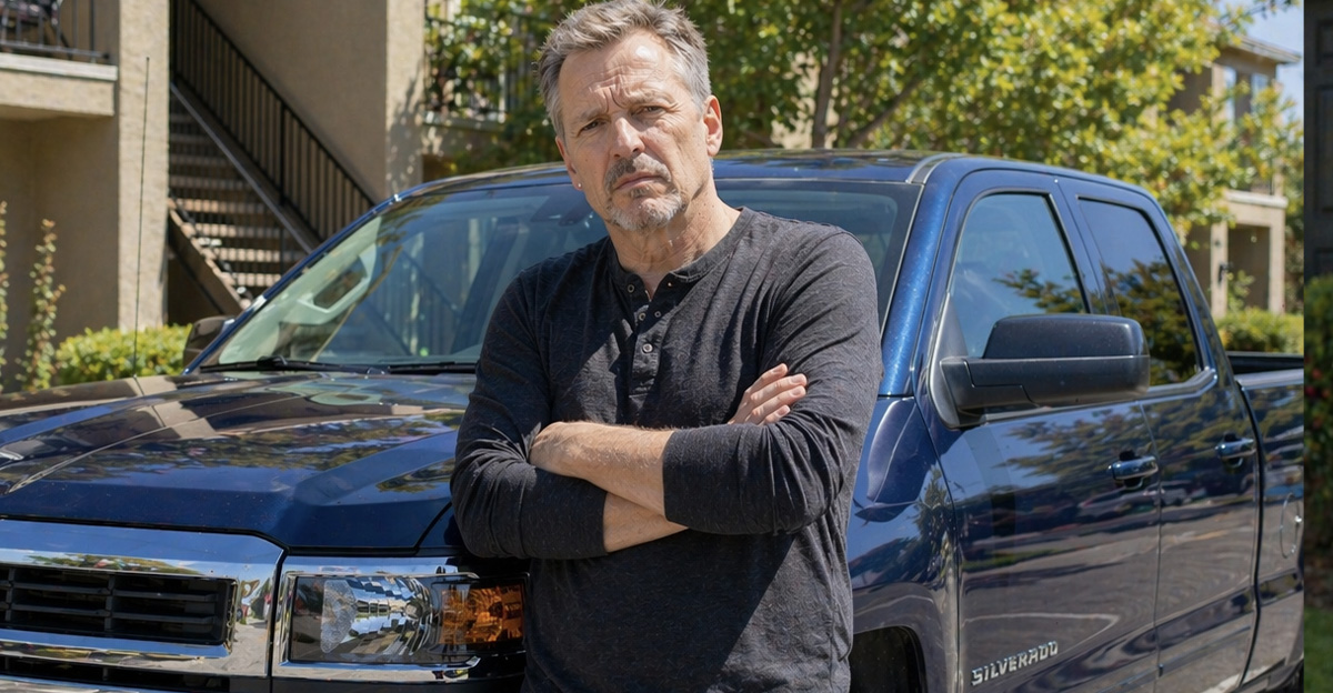 AI-generated image of a man worried about his car financing.