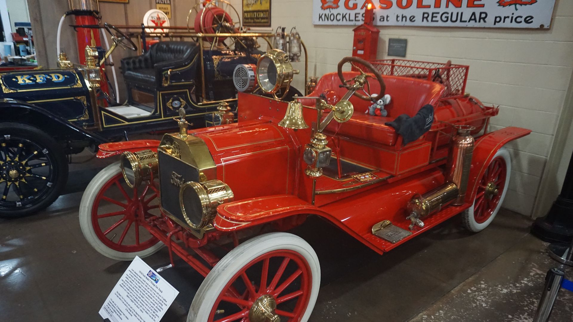 A 1910 Ford Model T Pickup Fire Truck at Stahls Automotive Collection in Chesterfield Township, Michigan (United States).